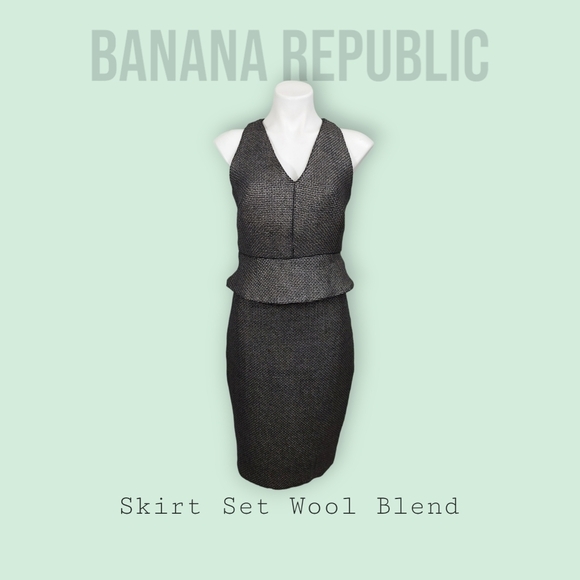 Banana Republic Gunmetal Grey Contemporary Skirt Set Size 4P - Picture 1 of 6